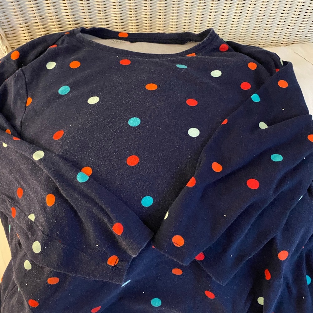 Kim Rogers Navy Polka Dot 3/4 sleeves